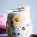 Banana Chocolate Chip Overnight Oats in a jar.