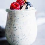 overnight oats with berries in a jar