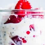 Raspberry Coconut Overnight Oats Image close up