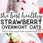 Strawberry Overnight Oats Pinnable Image