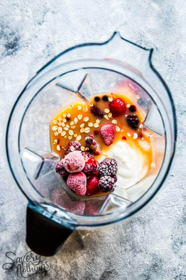 ingredients to make a berry smoothie