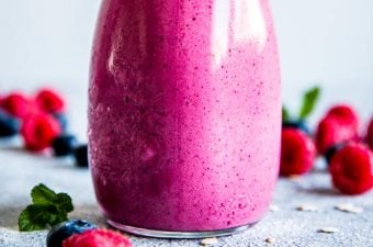 close up photo of berry smoothie