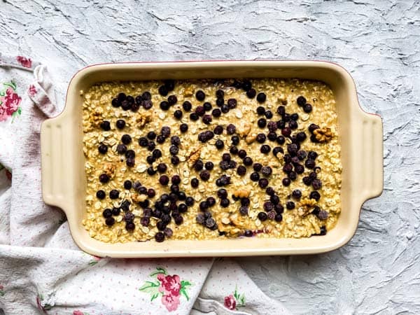 third layer of blueberry baked oatmeal