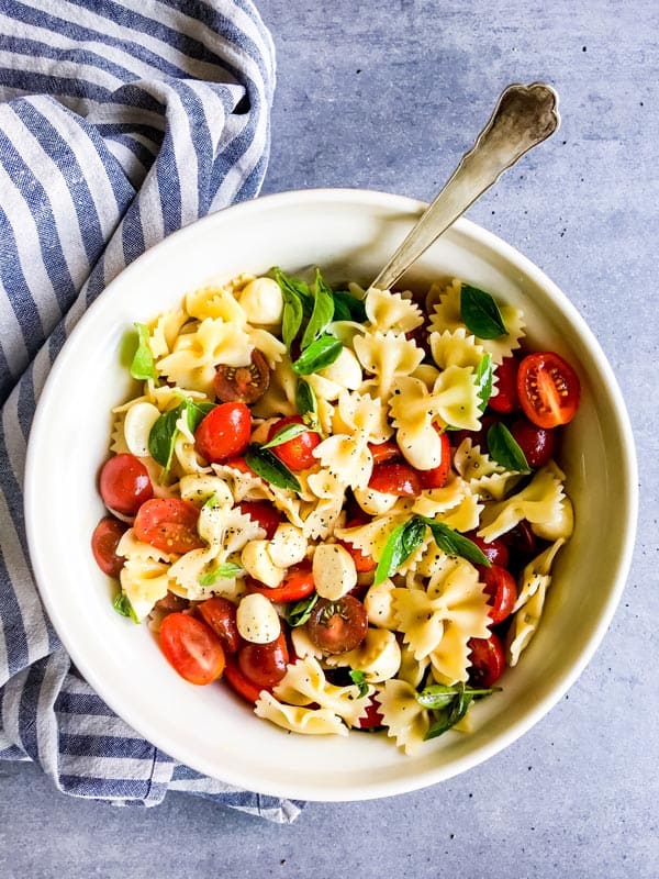 My Mom's Caprese Pasta Salad | Savory Nothings