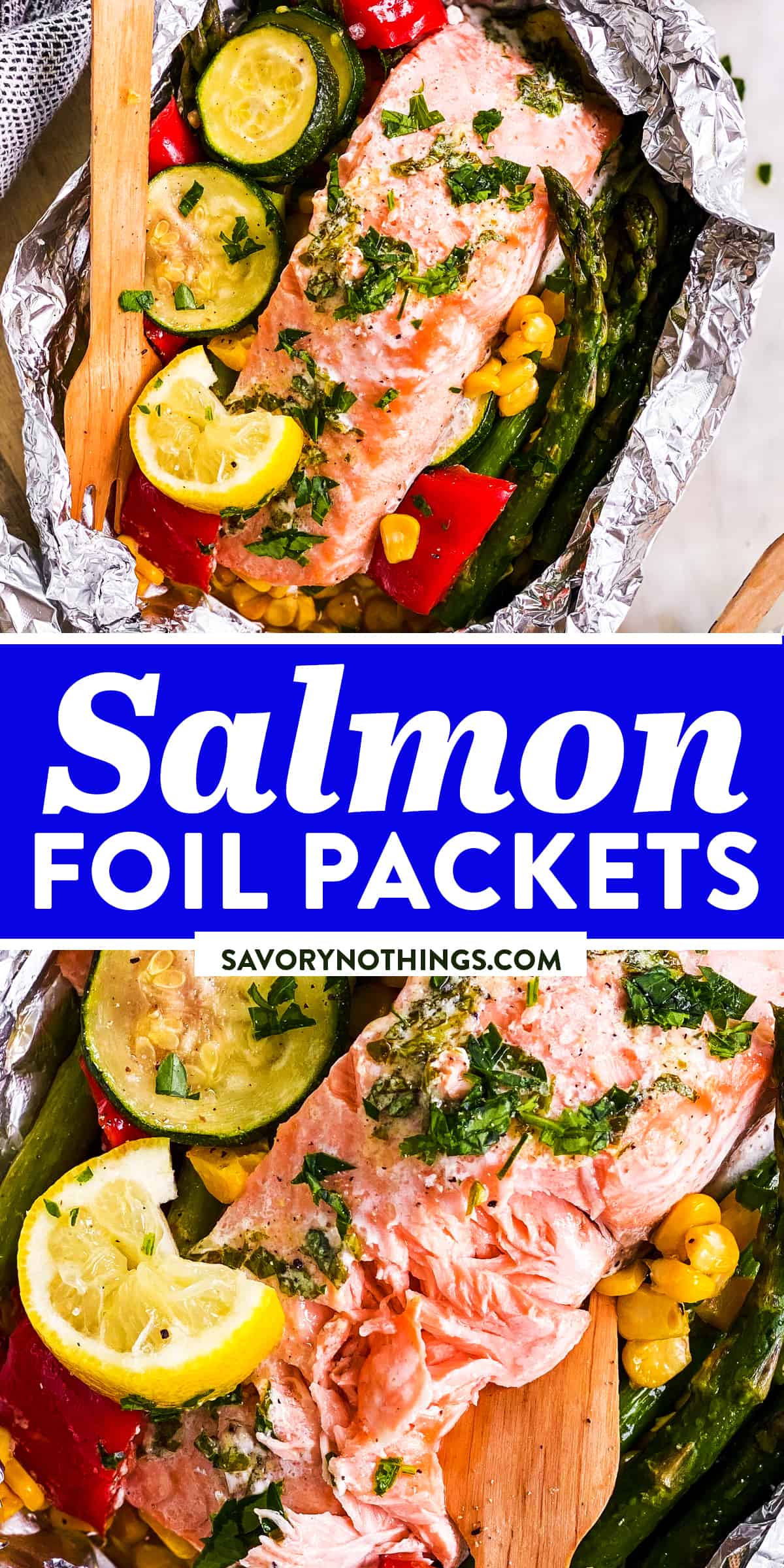 Summer Veggie Salmon Foil Packets (Grill or Oven!) Savory Nothings