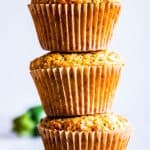 stack of zucchini oatmeal muffins