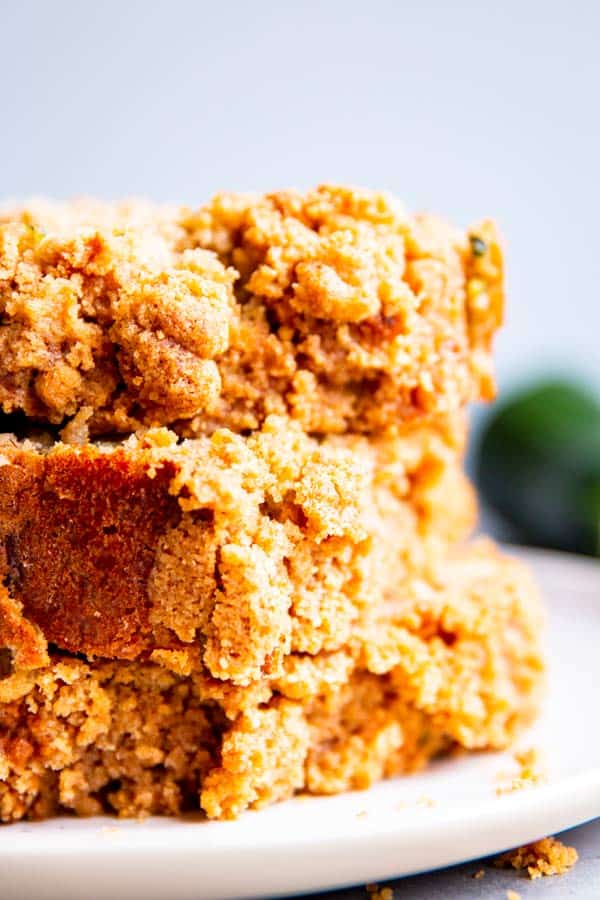 stack of zucchini bread slices