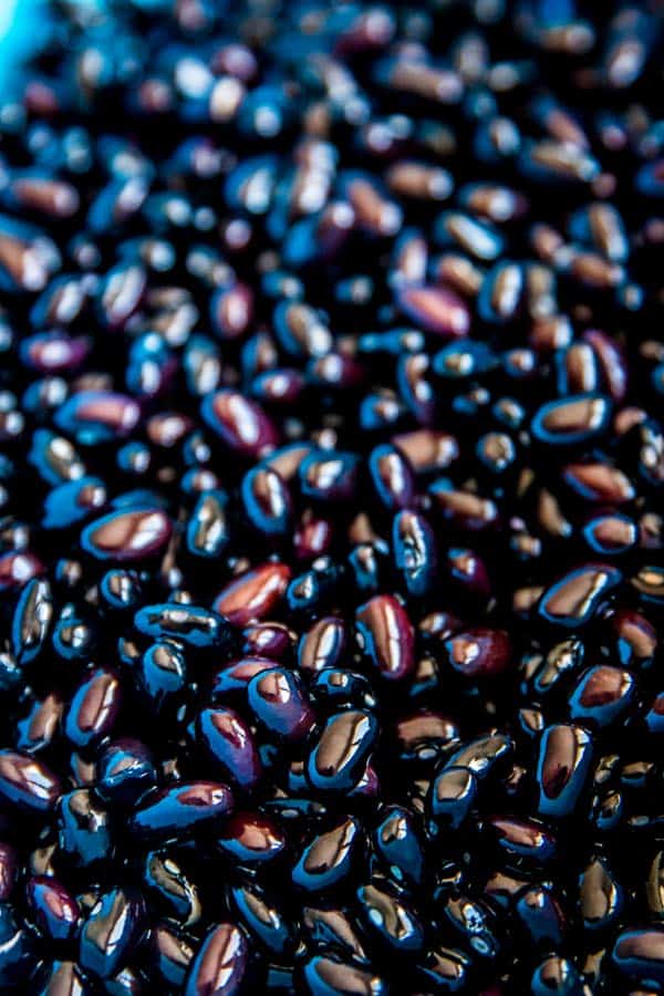 drained soaked black beans