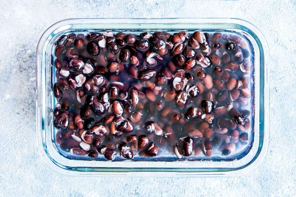 instant pot black beans in a freezer container