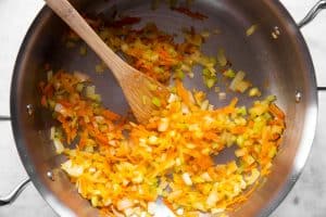 sautéed sofrito in skillet