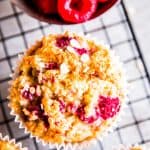 oatmeal muffin on a cooling rack