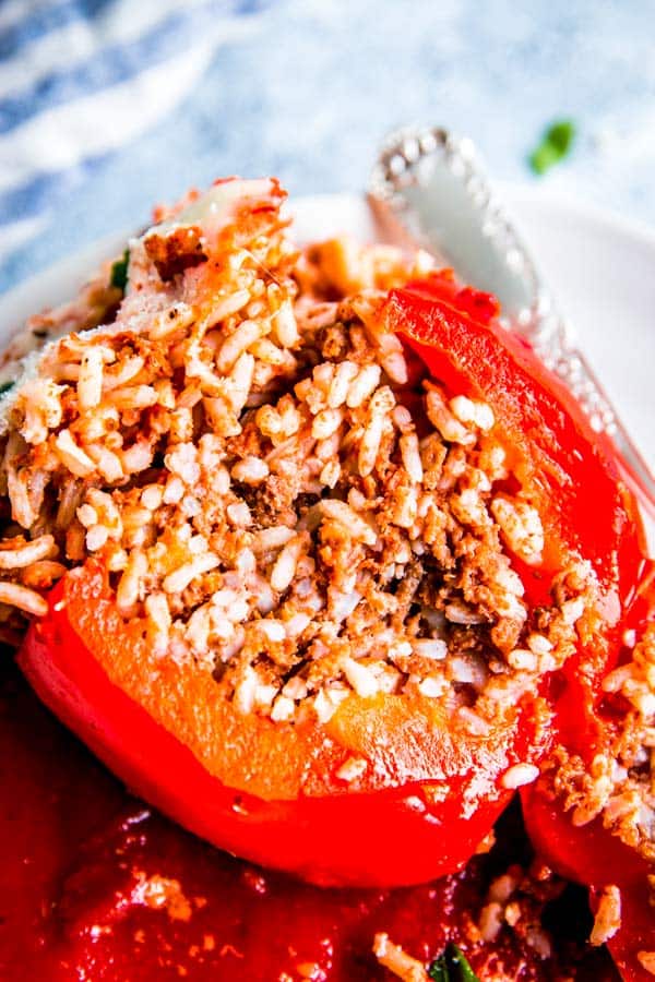 sliced slow cooker stuffed pepper