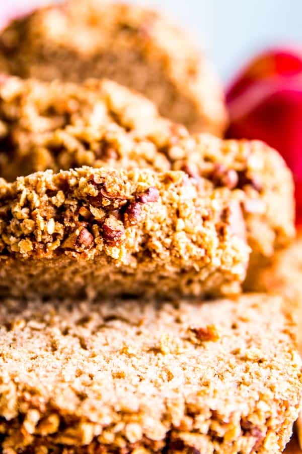 close up photo of applesauce bread