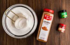 Groceries for apple cider cinnamon spice mix.