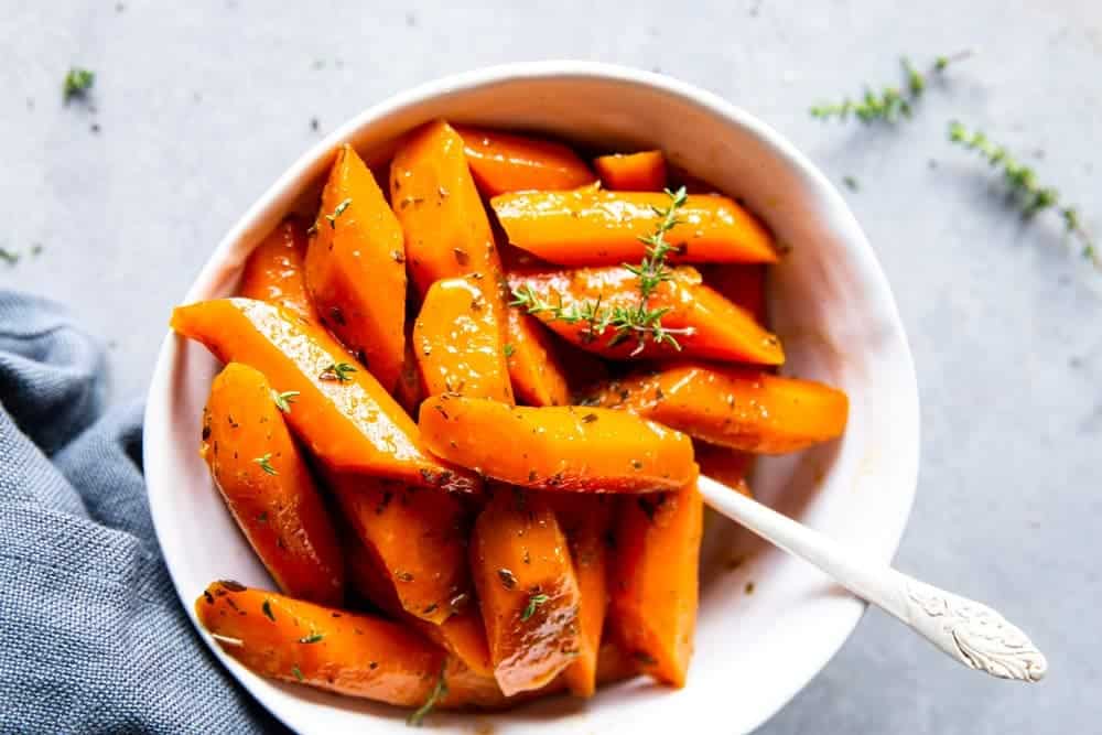 Honey Butter Thyme Crockpot Glazed Carrots Image TK