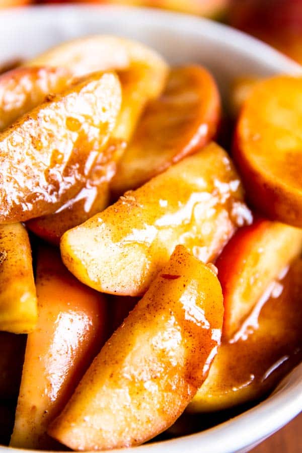 close up of cinnamon apples