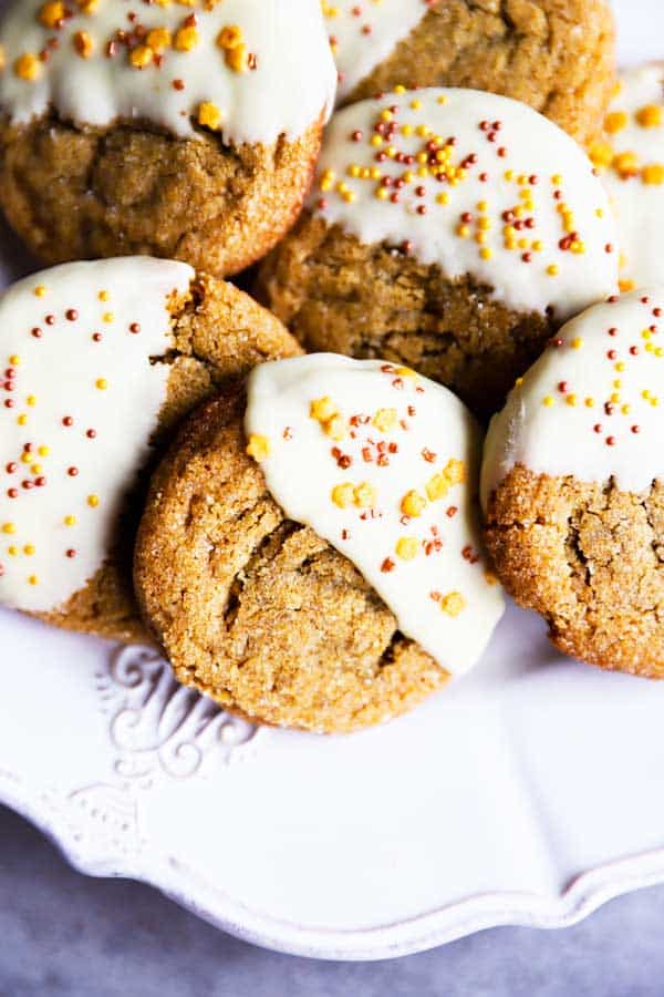 chewy gingersnap cookies on a plate