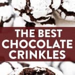 Chocolate Crinkle Cookies Image Pin