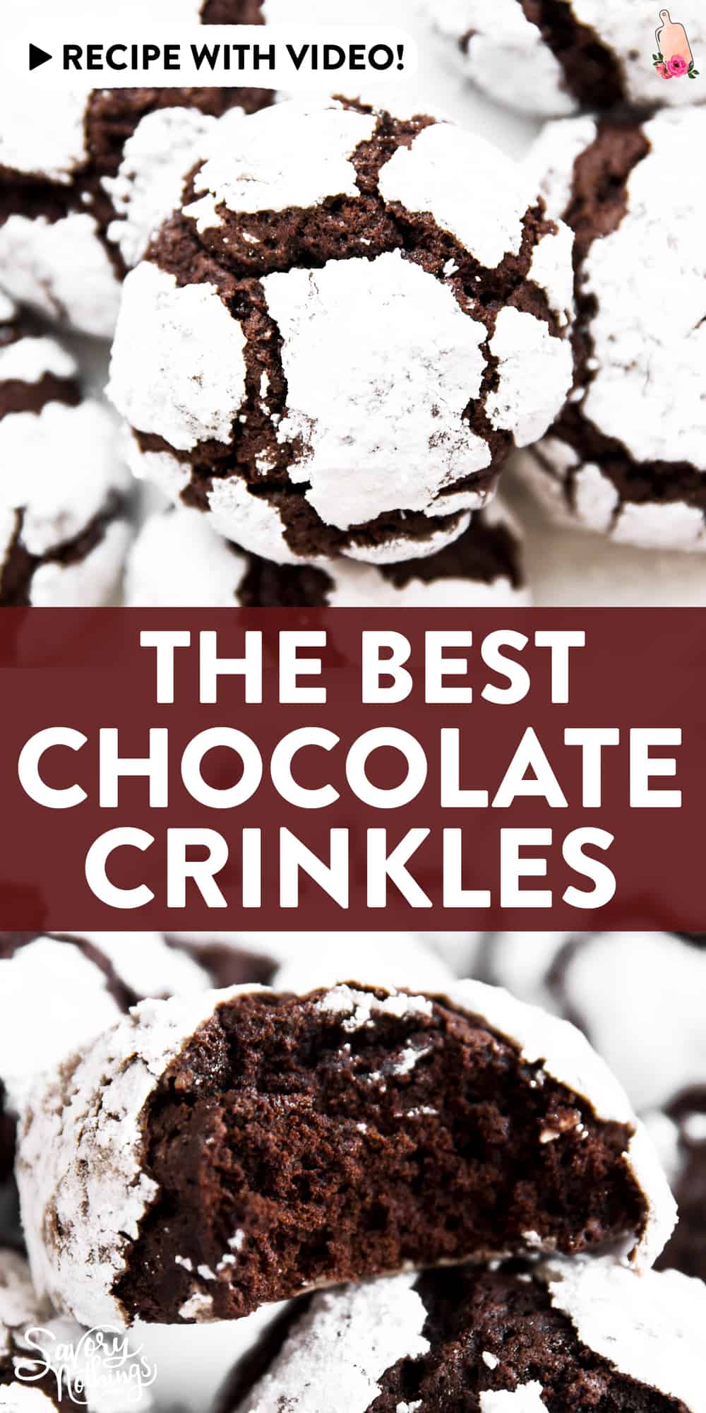 Chewy Chocolate Crinkle Cookies Recipe with Video Tutorial