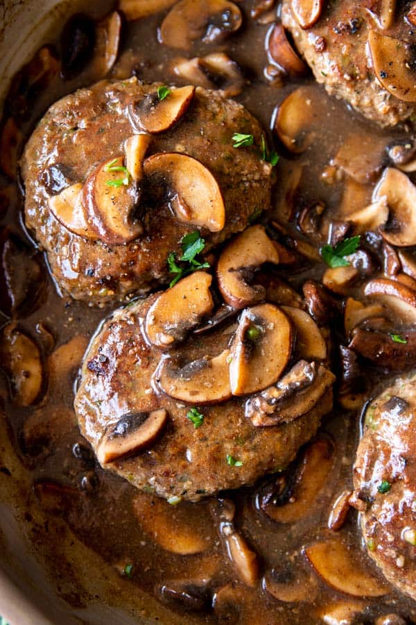 Salisbury Steak - A tasty hamburger steak that is low in carbohydrates.