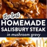 photo collage of Salisbury steak with text overlay