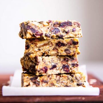 stack of healthy homemade granola bars