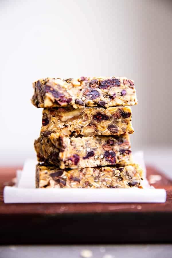 stack of healthy homemade granola bars