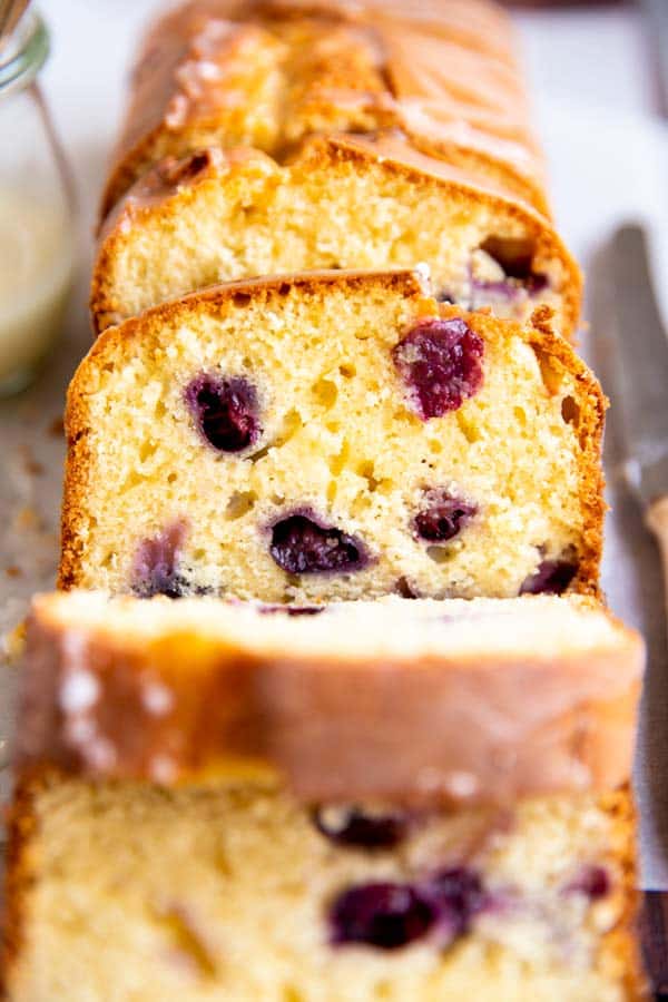 loaf of lemon blueberry bread