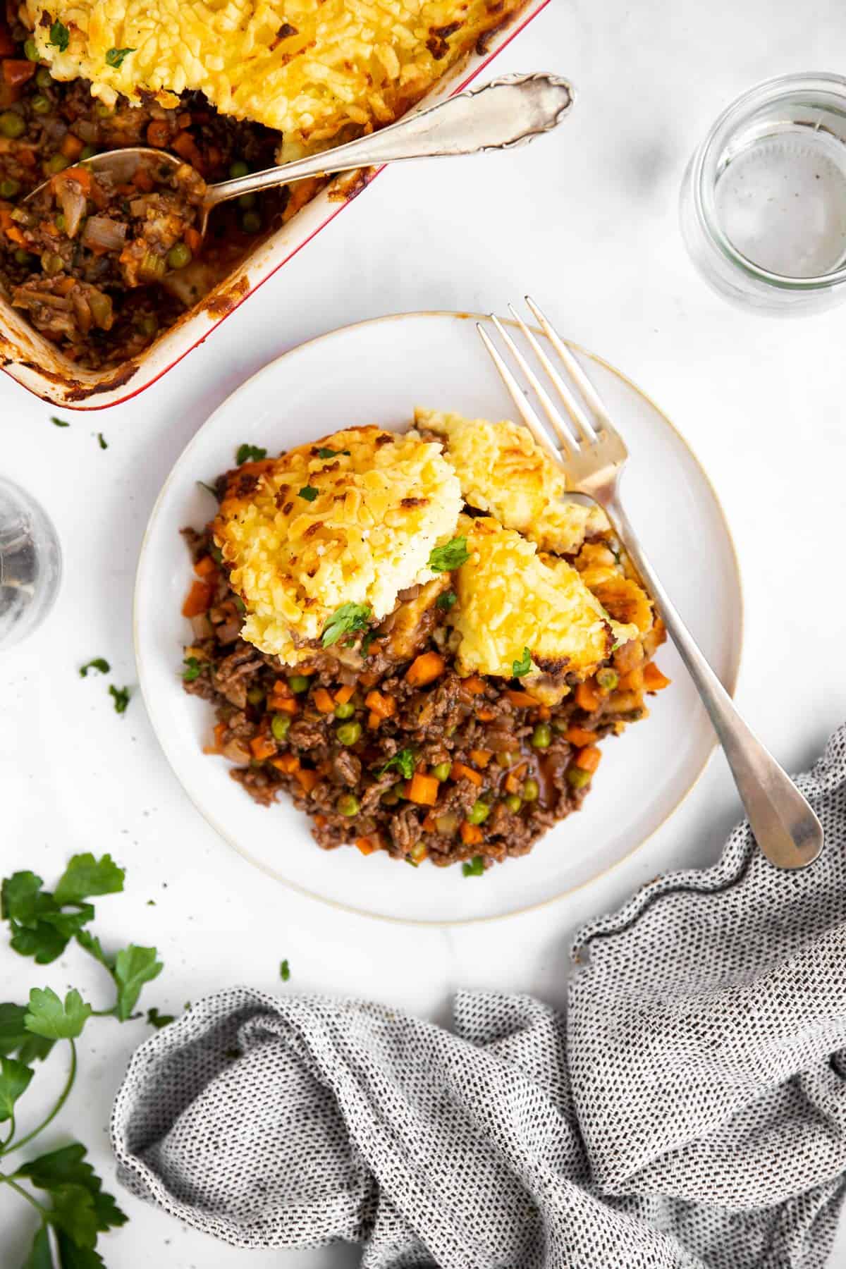 plate with shepherd's pie