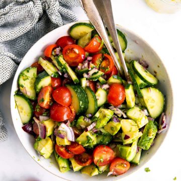 The Best Cucumber Tomato Avocado Salad Recipe | Savory Nothings