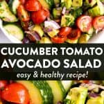 Cucumber Tomato Avocado Salad Pin 4