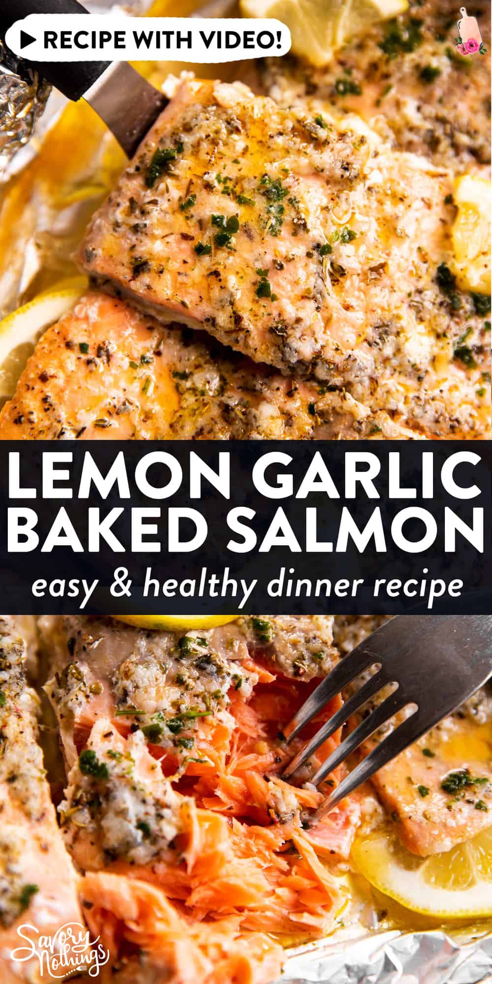 Baked Lemon Garlic Butter Salmon | Savory Nothings