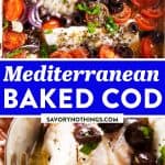 Mediterranean Baked Cod Image Pin