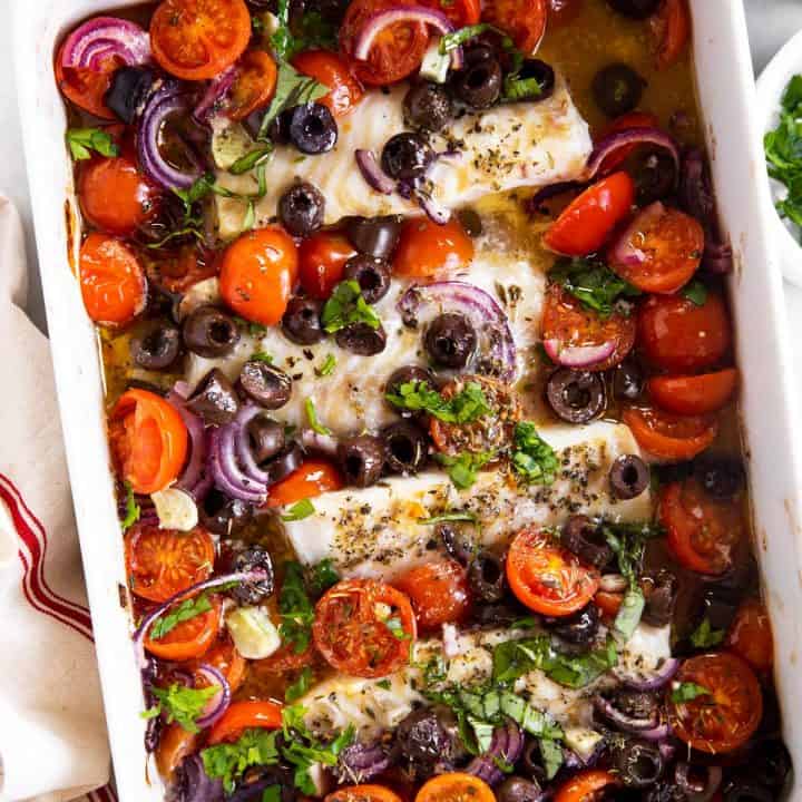 Mediterranean Baked Cod Recipe - Savory Nothings