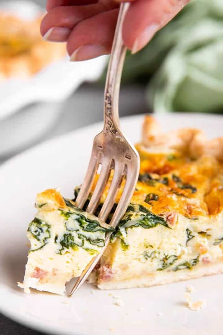 Spinach Bacon Quiche Recipe [with Video] Savory Nothings