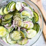 bowl with creamy cucumber salad