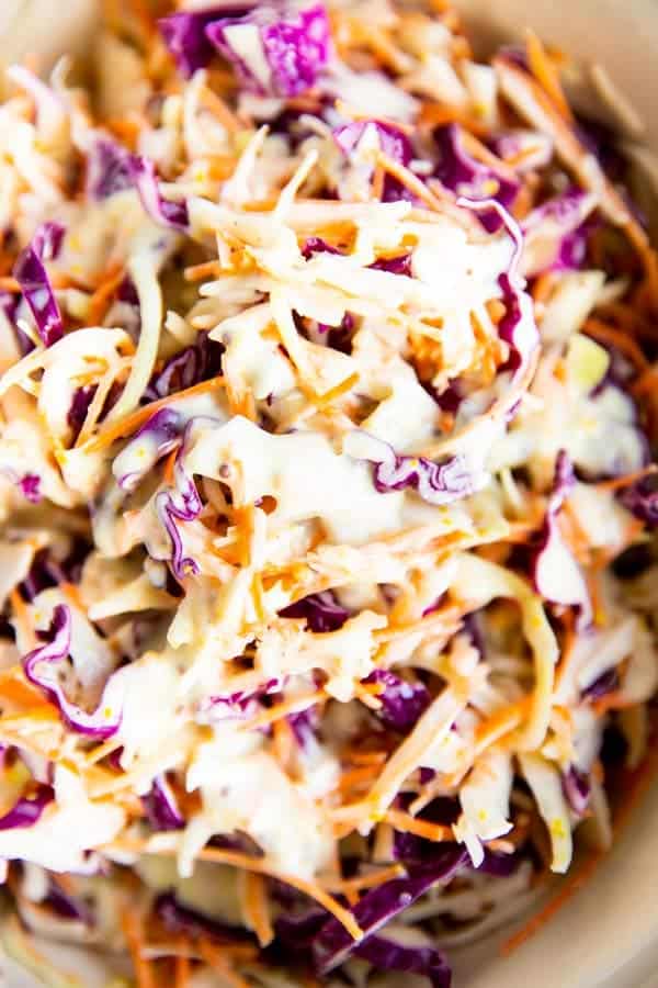 close up photo of coleslaw