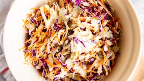 coleslaw dressing sour cream no mayo Easy No Mayo Coleslaw {3 ingredients}