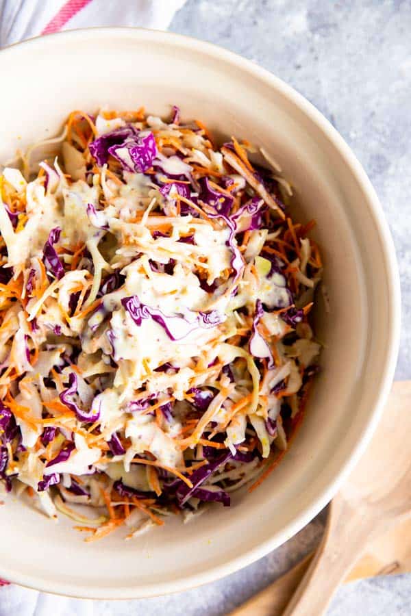 bowl with creamy coleslaw