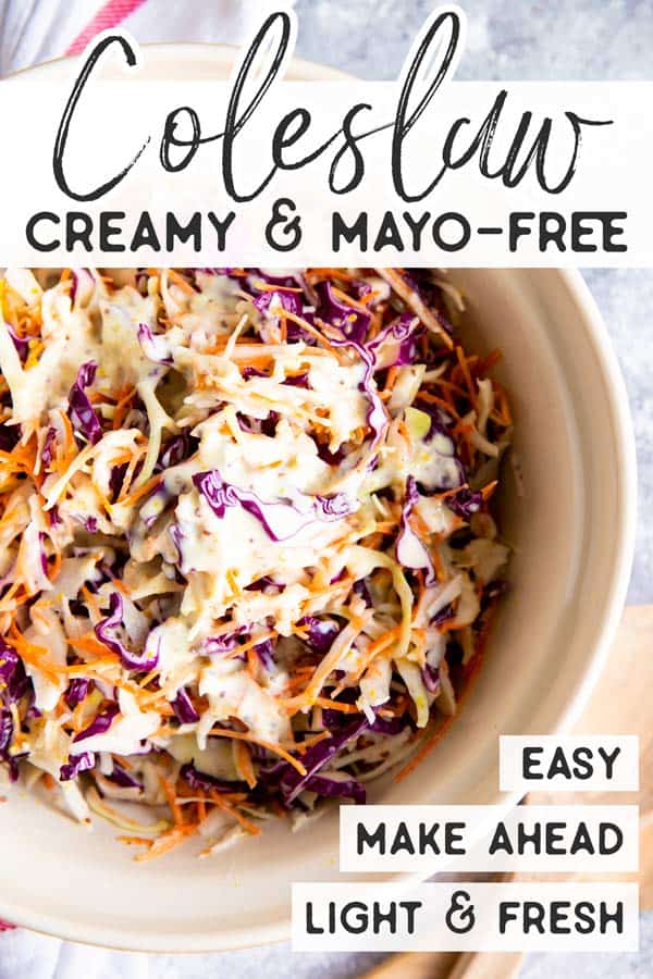 Creamy No Mayo Coleslaw Pin 1