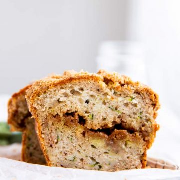 slice of cinnamon swirl zucchini bread