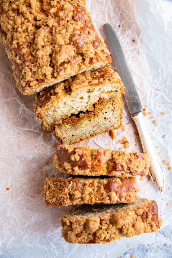 slices of cinnamon zucchini bread