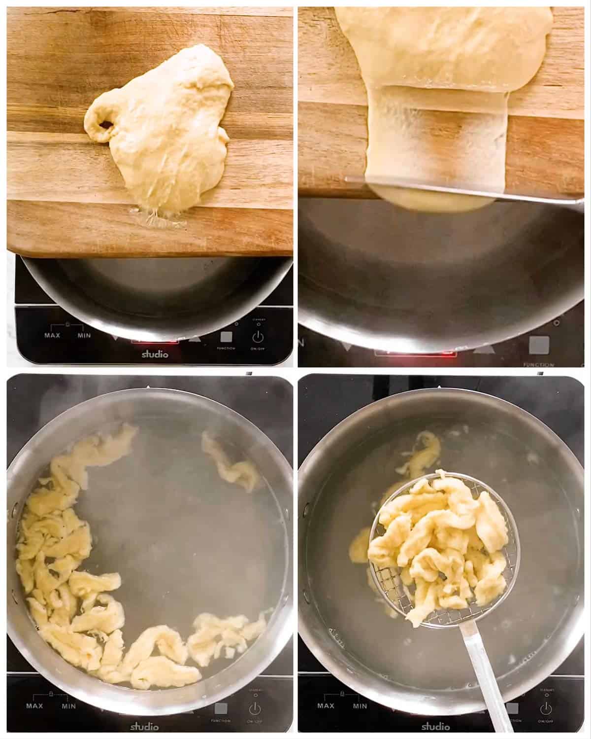 photo collage to show how to make German spaetzle