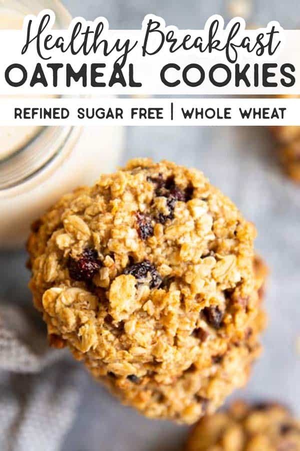 Healthy Breakfast Oatmeal Cookies Pin 1