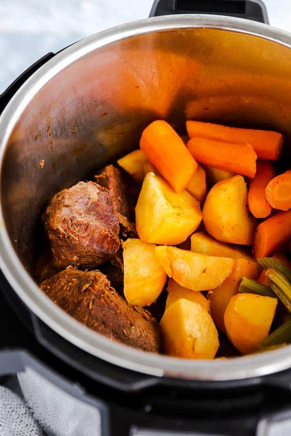 instant pot with just cooked pot roast