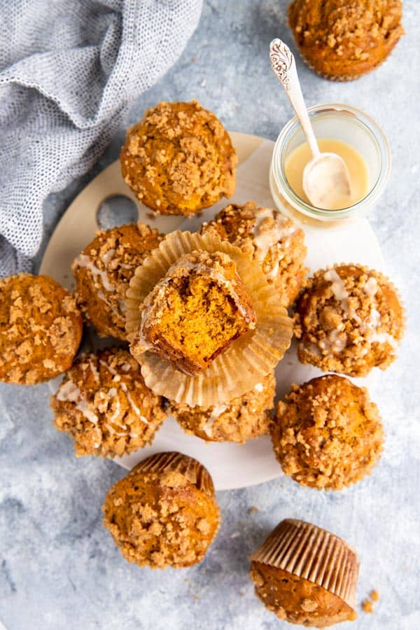 pumpkin crumb muffins on the table