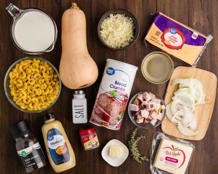 groceries for butternut squash Mac and cheese