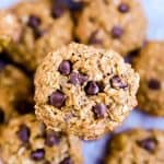 Pumpkin Chocolate Chip Oatmeal Cookies on a table from above