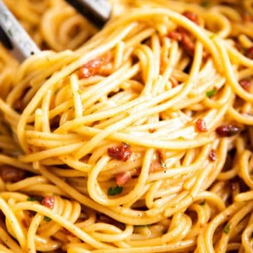 close up photo of spaghetti carbonara