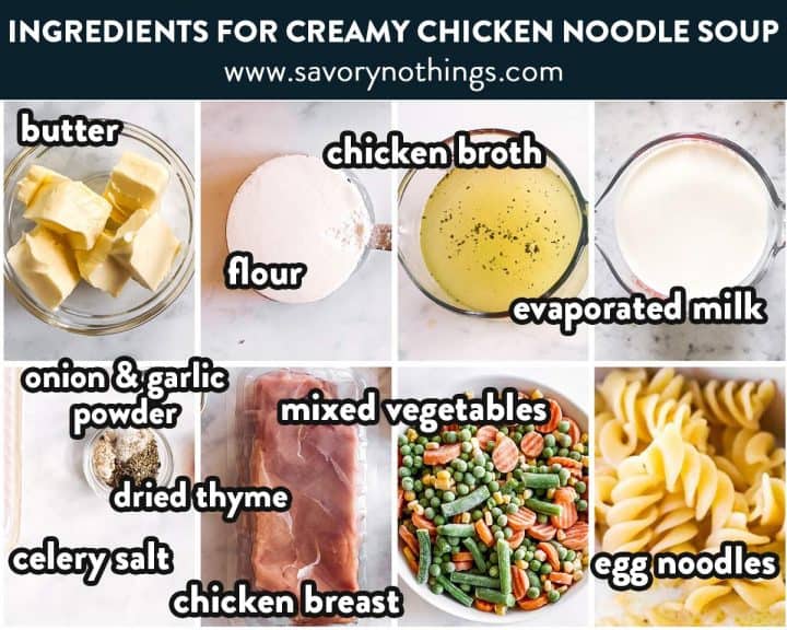 Easy Creamy Chicken Noodle Soup Recipe Savory Nothings